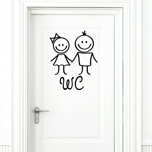 Peakpet Türaufkleber WC Aufkleber selbstklebend Klo Wandaufkleber Toiletten Badezimmer Wandtattoo abnehmbar Wandsticker Wandbilder 17x13cm