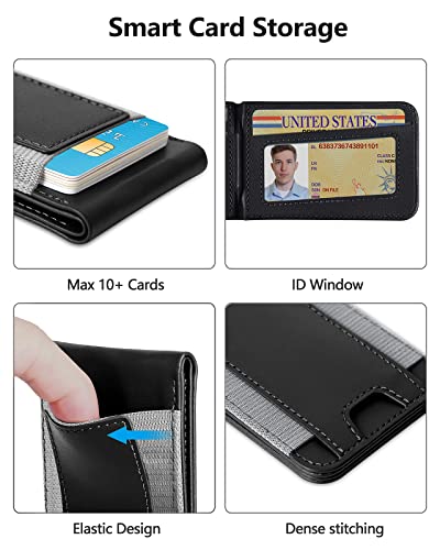 2-In-1 Magsafe Wallet, Up-Grade With Iphone Wallet And Adjustable Stand, Open Id Window, Magnetic Wallet For Iphone 14 Pro Max/14 Pro/14/14 Plus/13/12 Series, 9 Cards Holder, Vegan Leather, Black #TOP1