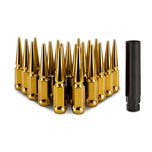 Image of Mishimoto Spiked Lug Nuts, M12x1.5, 20-PC Set, Gold