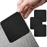 Poraceous 4 Pinzas para Alfombras Antideslizante, Antideslizante para Alfombra Lavable y Reutilizable, Topes para Alfombras, Base Antideslizantes, para Cocina, Baño, Salón, Dormitorio, Oficina, Negro