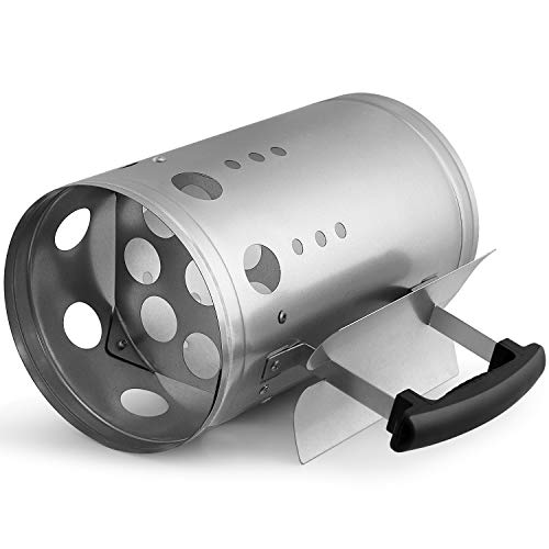 Charcoal Chimney Starter BBQ Grill Lighter Barbecue Fire Starter Grilling for BBQ Charcoal Grill Briquette Coal Fire Starter Chimney for Grills Outdoor Cooking Charcoal Can Accessories