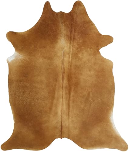 -LUXOR- living Alfombra de Piel de Vaca auténtica – Alfombra Natural para natmosféricos viviendas realistas, Aprox. 130 x 190 cm, Color marrón