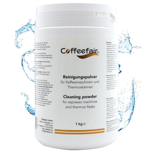 Coffeefair Reinigungspulver 1kg Reiniger für Kaffeemaschinen Kaffeekannen & Siebträger Espressomaschinen | Entfernt effektiv Fett & Ablagerungen
