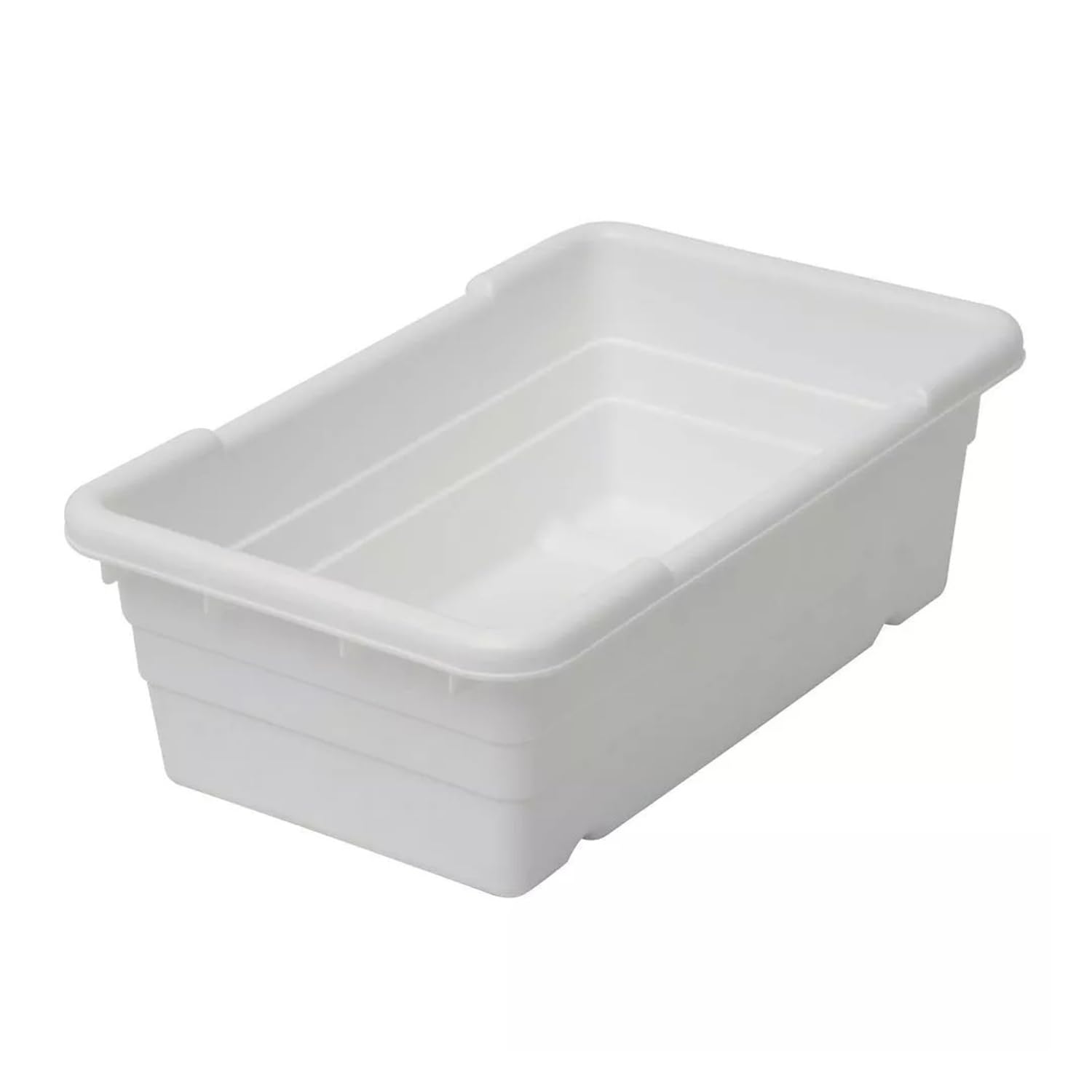 Plastic Nest and Stack Boxes Meat Lug Storage Food Tote Commericall Processing Tub Bin Rectangle Container New White Length 25 inches Width 16 inches Depth 8.5 inches of Set
