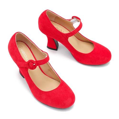 Women's Pumps Ankle Strap High Heels Close Toe Classic Comfortable Chunky Heel Mary Jane Shoes for Women Dressy Wedding Party2