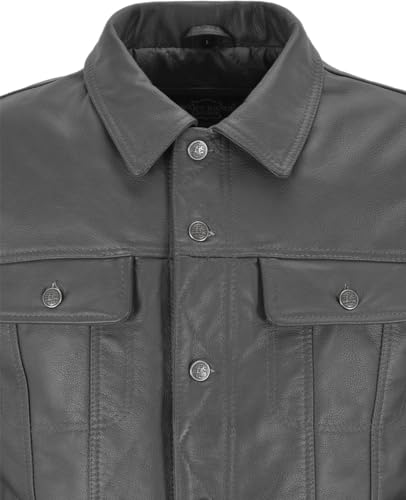 Mens Trucker Leather Jacket Vintage Genuine Lambskin Leather Jacket Men Shirt Style Man Leather Jacket2