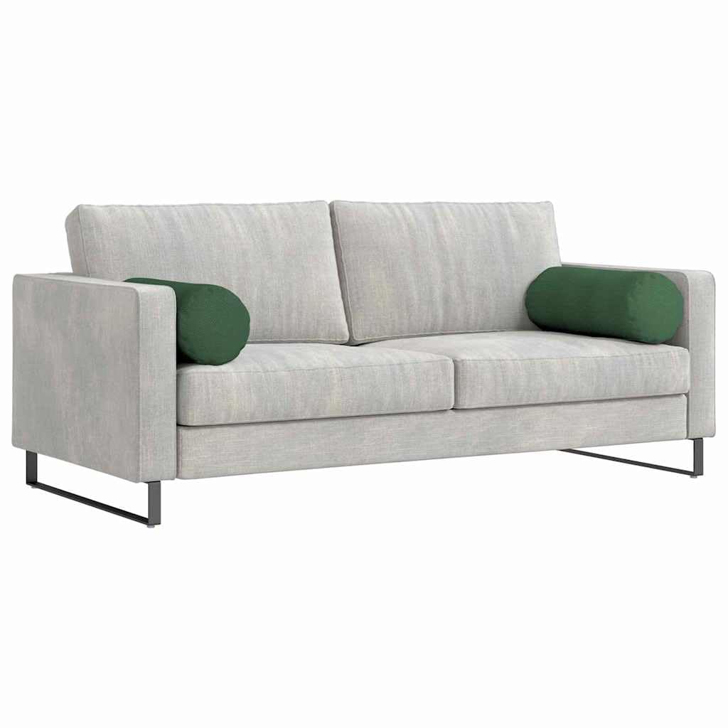 Set di 2 cuscini cervicali, verde scuro, 25 x 70 cm, in velluto a coste | Cuscino cilindrico decorativo per soggiorno e camera da letto con rivestimento sfoderabile in morbido tessuto a coste.