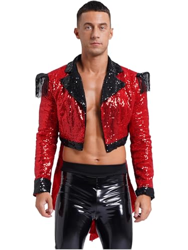 Mens Sequin Tuxedo Jacket Sparkly Tailcoat Dress Coat Swallowtail Dinner Party Blazer Suit Jacket