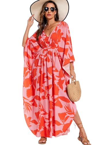 Breezy Lane Damen Kaftan Sommer Langes Caftan Badeanzug Cover Up Strandkleid Robe Pareo