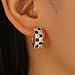 Small Hoop Earrings for Women Trendy Gifts Fashion Checkered Jewelry Accessorie Teacher Earring Cartilage Earrings Huggie Earring Christmas Stocking Stuffers Black-White