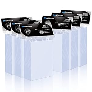 Mlikero 600 Count Card Sleeves, Clear Soft Trading Card Sleeves, Polypropylene (PP), Fit for MTG, TCG, Baseball, Football, Game Cards
