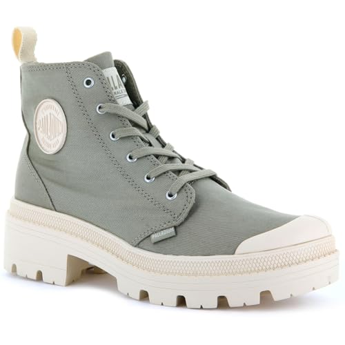 Image of Palladium Women's Pallabase Twill Canvas Combat Ankle Boots | Casual Boots