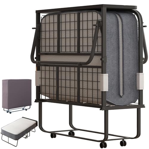 ZAFLY Folding Bed with 5" Memory Foam Mattress, Queen Size