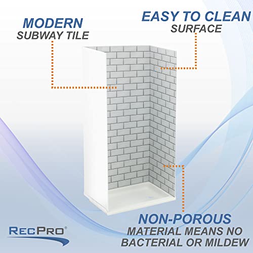 image for RecPro RV Shower Surround for Shower Pan | One Piece Glue-in | Multipl