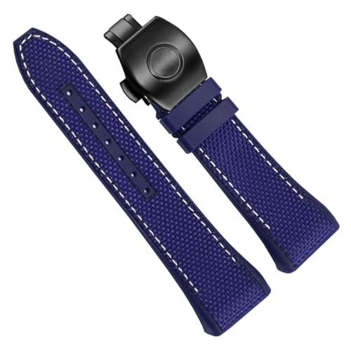Bracelet montre nylon et cuir véritable compatible Franck Muller V45 boucle pliante