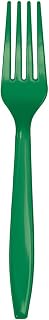 Creative Converting Touch of Color Premium 24 Count Plastic Forks, Emerald Green