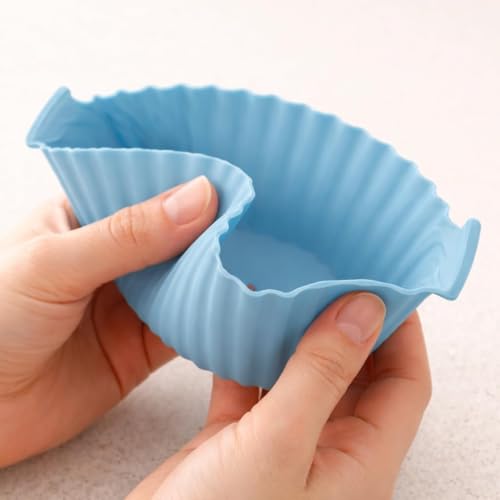 Image of 6 Pcs Air Fryer Silicone Tray for Air fryer Liners Pot Non-Stick, Heat-Resistant Reusable Basket Baking Trays Oven Accessories Dishwasher Safe & Multicolor (Combo 5)