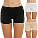 Produktbild Ekouaer 3er Pack Damen Pantys Unterwäsche Hot Pants Dessous Hipster Boxershorts mit Karo Spitze Schleife, Schwarz / weiß / nackt EU 40(Herstellergröße: L)