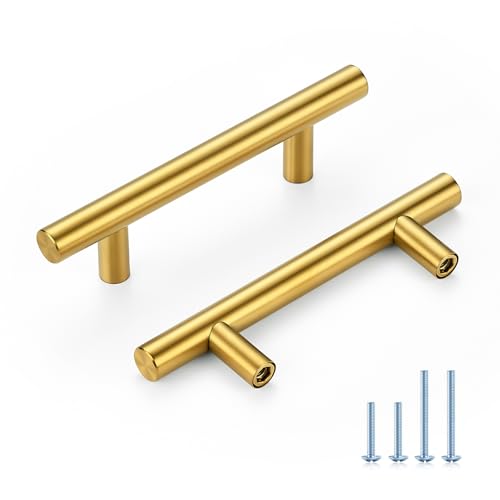HOME EDIT Gold Cabinet Handles Drawer Pulls 3 Inch 10 Pack