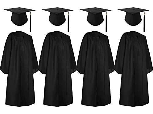 Robe de remise de diplôme mate avec casquette Sintege lot de 4 pour cérémonies scolaires 2024
