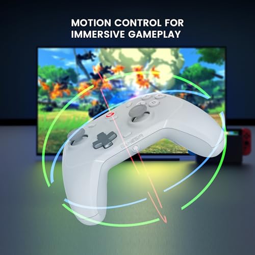 Image of GameSir T4 Wireless Controller for Cyclone Switch /Lite /OLED Hall Effect Joystick & Trigger 6-Axis Gyro for Android, IOS, Steam Deck, Windows PC, Steam Gamepad Back Button, Fire Macro Function (White)