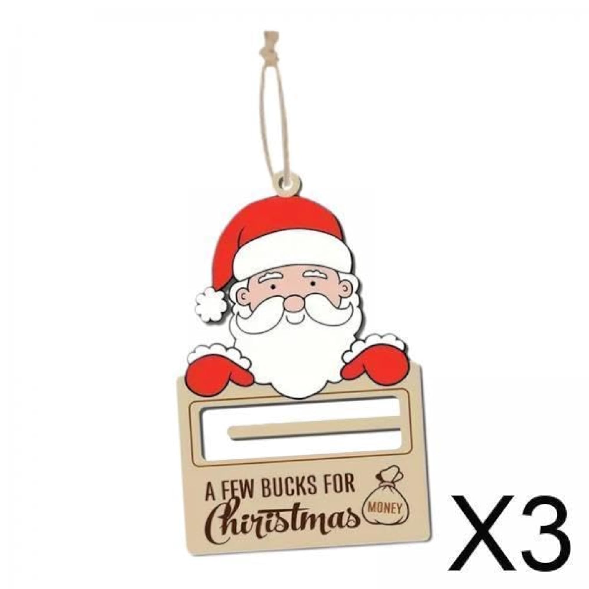 3x Christmas Money Holder Practical Tree Pendant Decor for Party