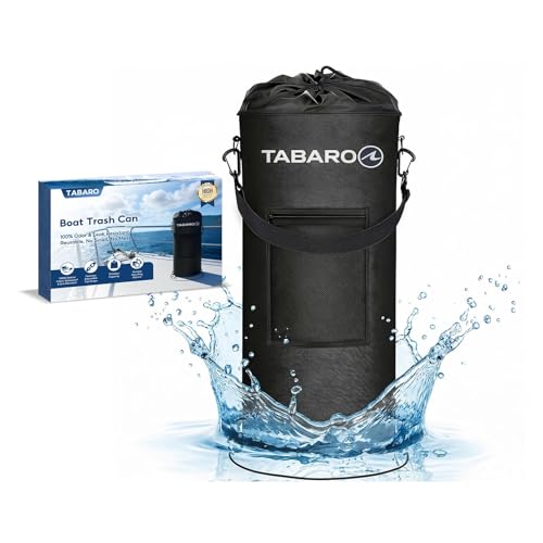 Boat Accessories Boat Trash Can Fits 10-13 Gallon Bags Reusable Marine Trash Bag Odor & Leak Resistant Easy Mount for Fishing RV Kayak & Pontoon Boats Cool Boating Gifts for Men & Boat Owners