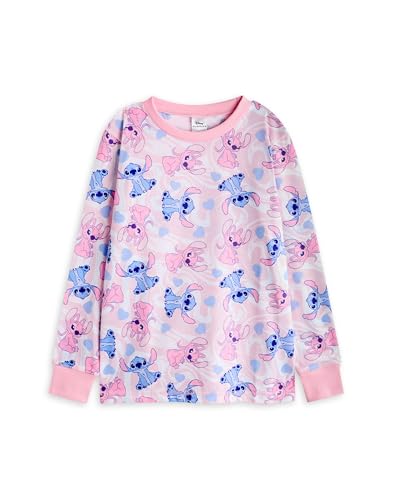 Disney Lilo & Stitch Girls Pajama Set Pack of 2 | Kids Blue & Pink Stitch & Angel Graphic All Over Print Nightwear3