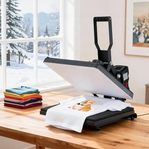 OLIXIS Heat Press, 15x15 Heat Press Machine for T Shirts with LCD Display & Memory Mode, 1200W Heat...