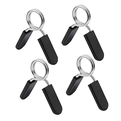 BESTonZON 4Pcs Spring Clip Collars for Dumbbell Bars Durable Dumbbell Clamps for Secure Weightlifting and Strength Training Prevents Weight Plates From Slipping Off