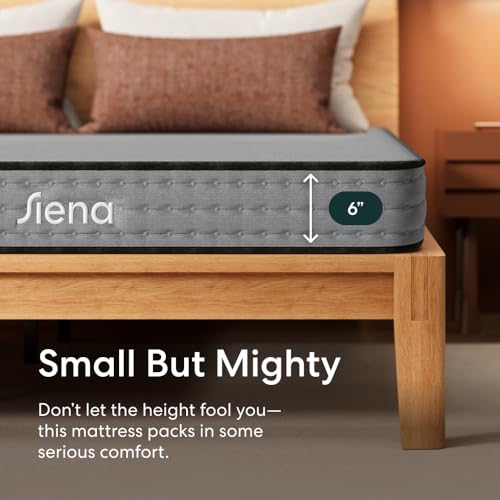 Image of Siena 6 inch Essential Hybrid Full Mattress - Medium Firm - Memory Foam & Innerspring System - 180-Night Trial - Pressure-Relief - Mattress in a Box