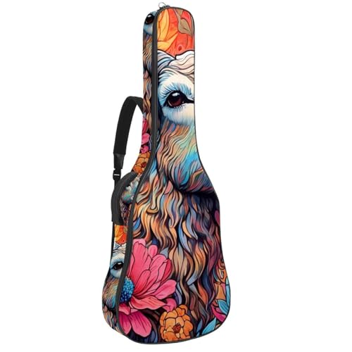 Sac pour guitare au motif mouton coloré idéal pour aller en cours de musique et répéter