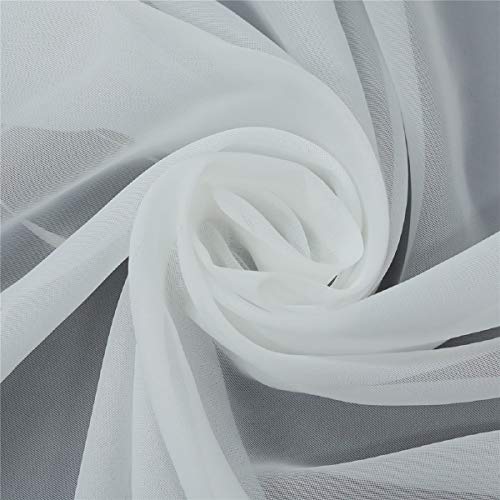 ESLIR Raffrollo ohne Bohren Raffgardinen mit U-Haken Ösenrollo Voile Gardinen Transparent Vorhänge Modern 1 Stück Weiß BxH 80x130cm 1 Stück
