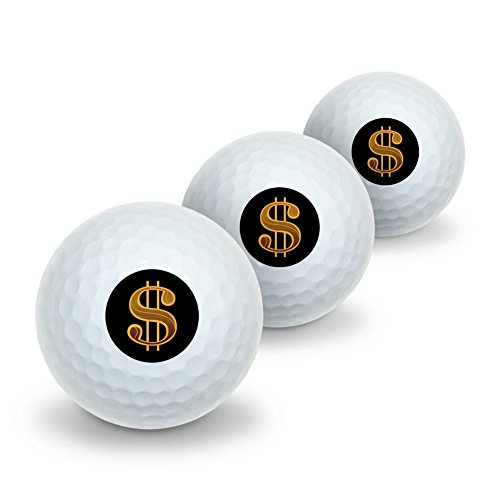 GRAPHICS & MORE Dollar Sign Symbol Novelty Golf Balls 3 Pack