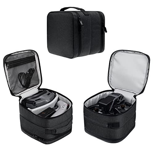 BeisDirect Avata 2 Drone Sac de Transport pour DJI Avata 2 Drones Goggles 3/2 Combo Accessoires, Double Couche Grande Capacité Drone Sac de Rangement, Noir