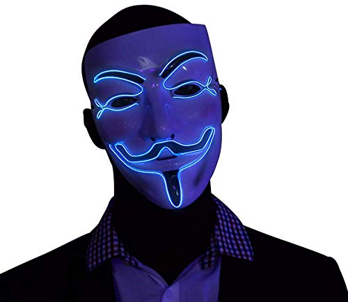 Halloween Mask - V for Vendetta Mask for Halloween Festival Party Blue