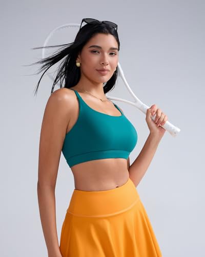 Image of RUNNING GIRL Sports Bras for Women,Light Impact Molded Cup Strap Sports Bra with Sewn in Pads,Best for A-C Cup