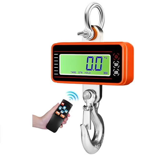 Pèson Électronique 1500 kg/3306 lbs, LCD Dynamometre, Balance à Grue Industrielle Avec Télécommande, Grue Telecommandée Pour Valise, Bagages, Pesage De Quai,...