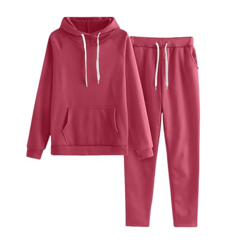 Completo Donna Invernale Curvy Elegante Felpa con Cappuccio e Jogging Pantaloni Tute 2 Pezzi Comode Casual Set Abbigliamento Sportiva Leggera Tuta Casa Completo Passeggio Ginnastica Fitness Outfit