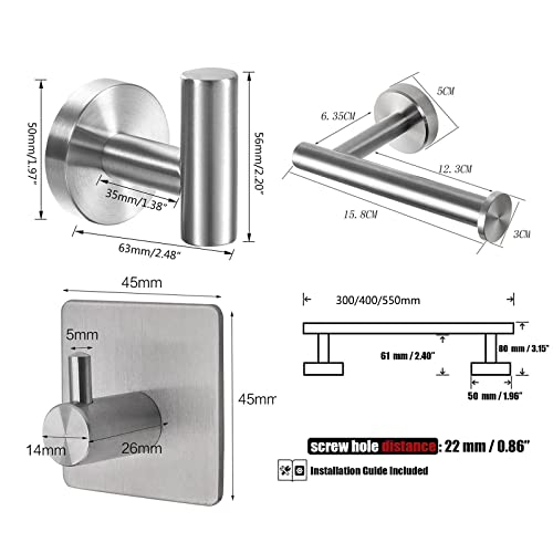 Evite el óxido en el baño con el juego de toallero de acero inoxidable mate de 5 piezas 5