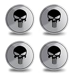 GAOLAOSY 4PCS Skull Car Wheel Hub Center Cap Sticker, 2.2