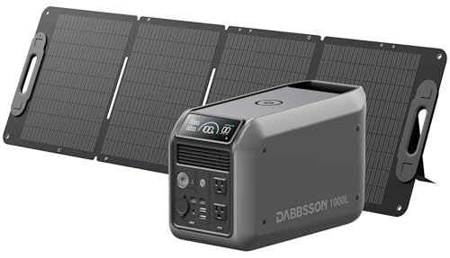Image of Dabbsson 1008Wh Solar Generator with 120W Solar Panel, Semi-Solid LiFePO4, 1200W AC Output,1600W Power-Boost, 1.2X Longer Runtime, 0-80% in 50 Min, 1000L Portable Power Station for Home /Camping /RV