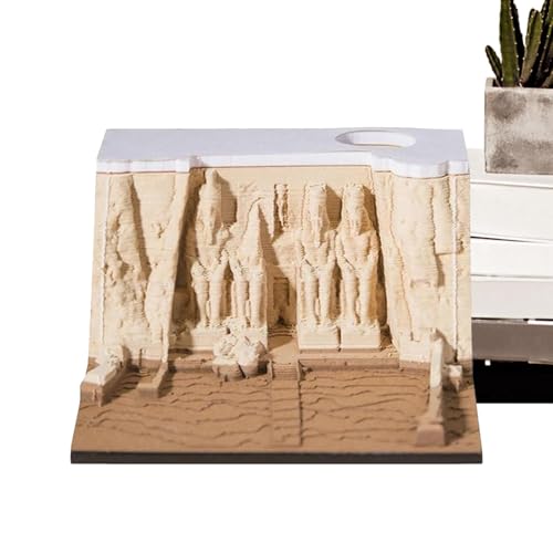 Teupyon Bloc de notas de papel para escultura artística, bloc de notas decorativo de de papel, bloc de notas adhesivo con funda para bolígrafo