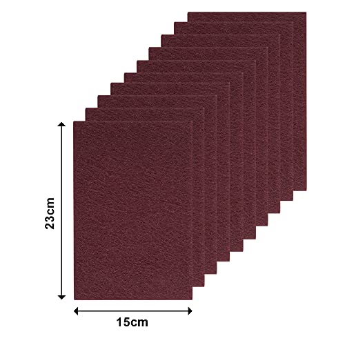 Faithfull AHPMAROON Very Fine Hand Pad 230 x 150mm - Maroon (Pack of 10), FAIAHPMAROON
