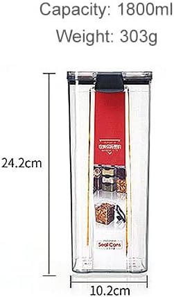 Miniatura 7 de S&M - Juego de 5 recipientes herméticos para almacenamiento de alimentos con tapas para organización de cocina y despensa, recipientes de plástico