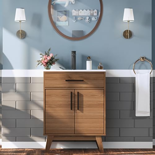 AMERLIFE 24.5" Bathroom Vanity with Sink Combo, Mid-Century Modern Small