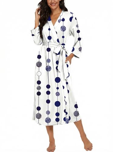 Image of VINTATRE Women Robes Long Knit Bathrobe Lightweight Soft Bath Robe with Pockets