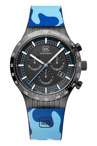 Image of GLOCK Men's Quartz Watch | 43mm case | Wristwatch with Steel case and Date Display | Men's Watch with Swiss Super-LumiNova Pointers and Indices | GW-34