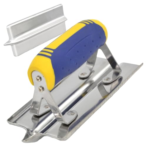 Bordeadora manual de hormigón, paleta de acabado de hormigón de acero inoxidable, llana de acabado plana, herramienta de corte de precisión con agarre ergonómico para proyectos de hormigón y