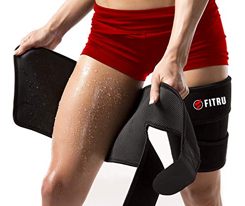 Fitru Premium Thigh Trimmers for Men & Women - Body Wrap Sauna Waist Trainer for Your Legs (Black, S: 29" X 8") by Fitru - Used condition - US$13.32
